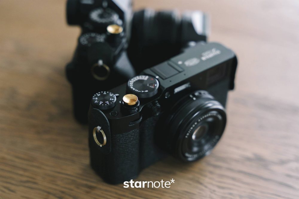 X100VIにも金色のレリーズボタンを